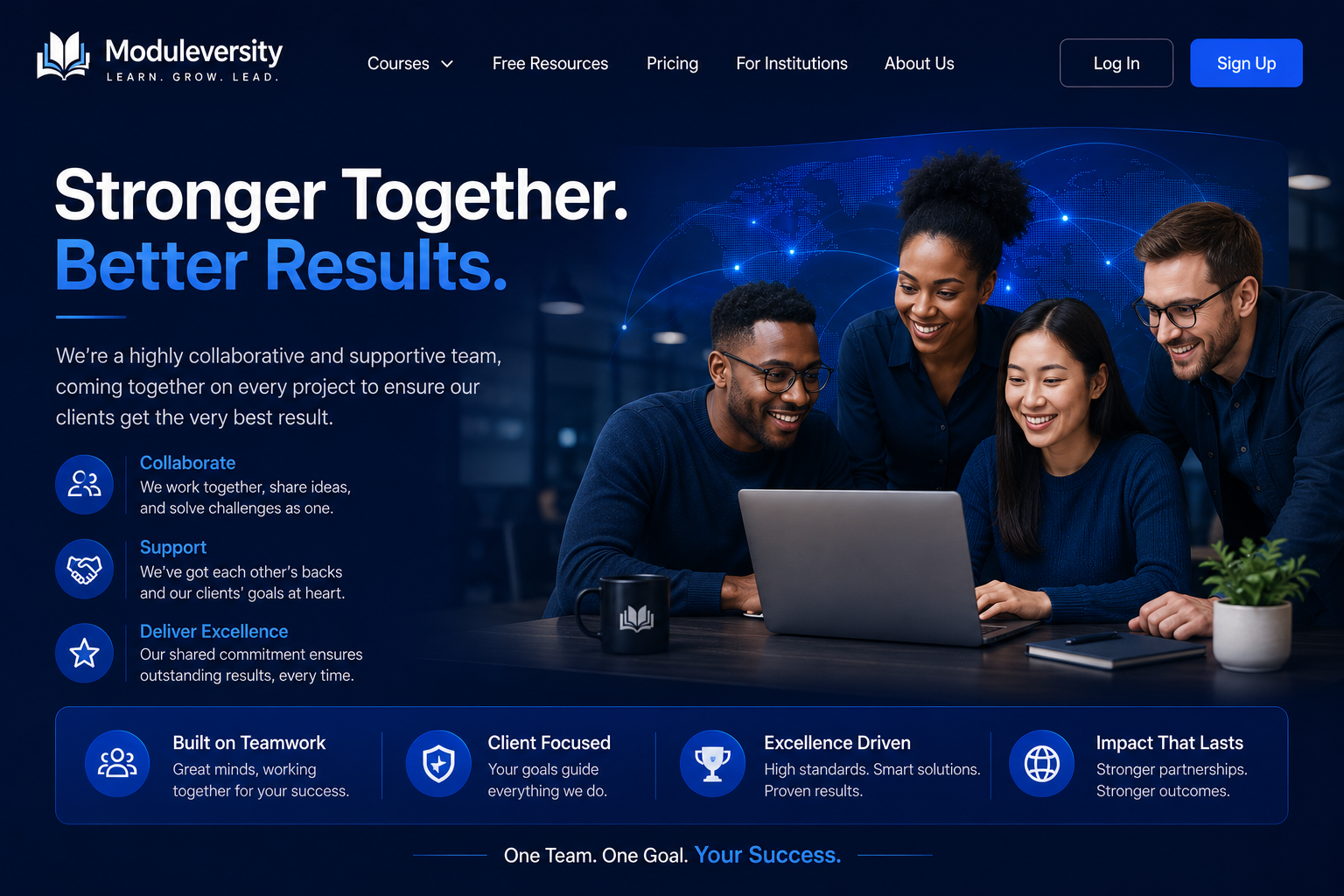 moduleversity landing page